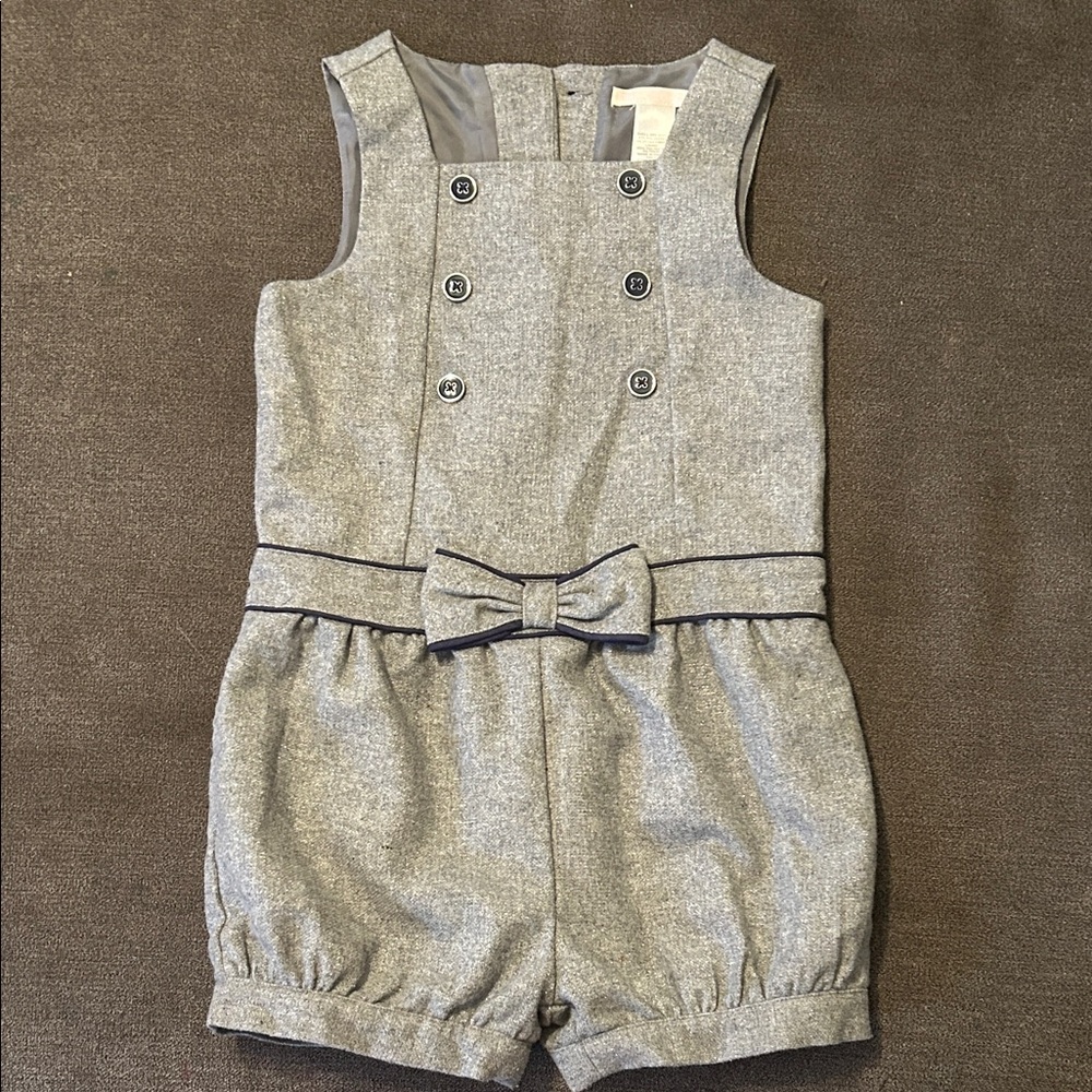 Janie and Jack Gray Buttoned Romper:NWOTs